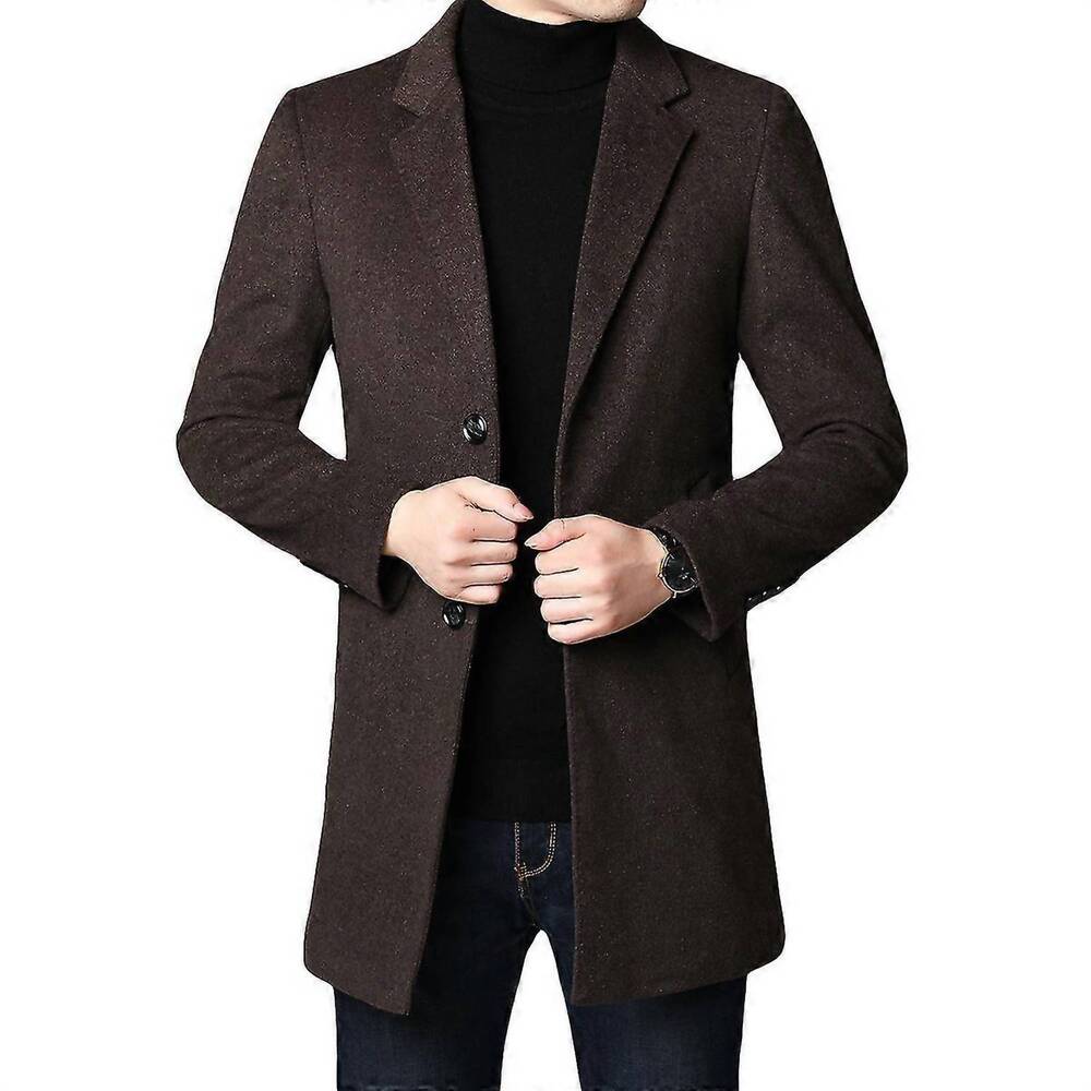 NEW HEDGE long sleeve wool coat in dark mocha